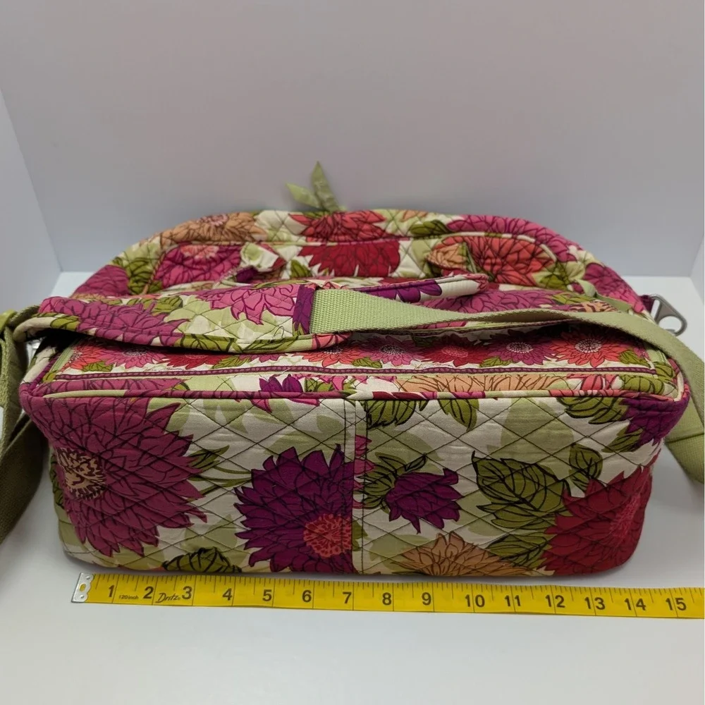 Vera Bradley Laptop Tote Hello Dahlia Floral Quilted Bag Double Handles Retired
